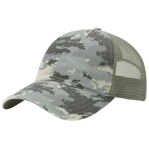 Richardson 111 Printed Washed Trucker - Camouflage Patterned - Custom Embroidered